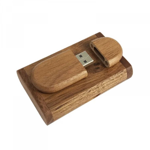 Memorii USB din Lemn - Memorie USB 3.0, din lemn de fag si cutie, culoare maro