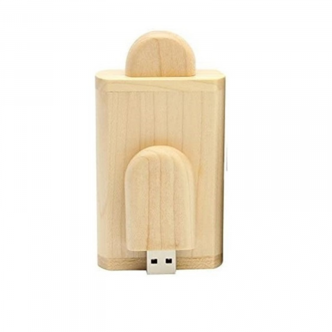 Memorie USB 3.0, din lemn de fag si cutie, natur [3]
