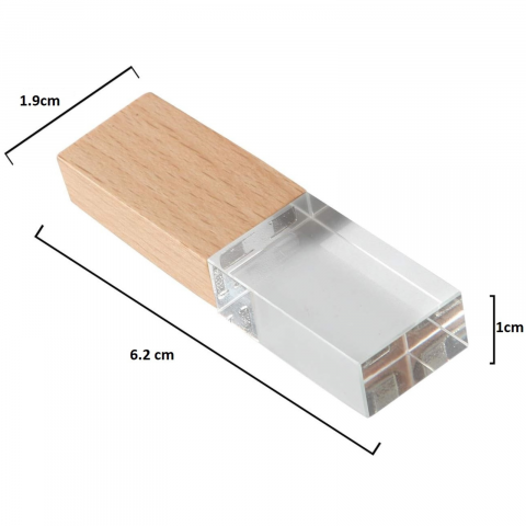 Memorie USB 3.0, lemn si cristal, in cutie [2]