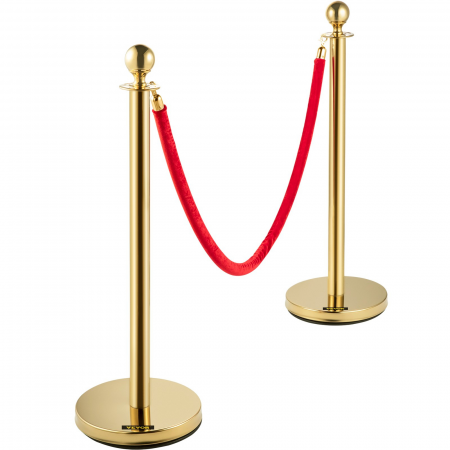 Set 4 Stalpi Delimitare din otel, cordon rosu [6]