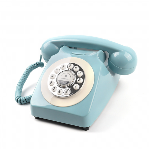 Telefon cu fir, Retro Audio Guestbook, inregistrare voce, 8gb card SD, albastru [1]