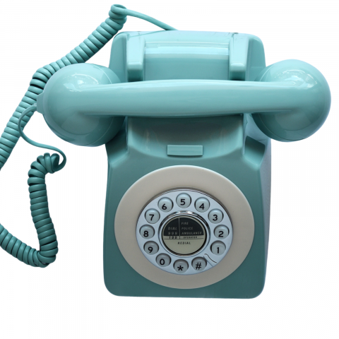 Telefon cu fir, Retro Audio Guestbook, inregistrare voce, 8gb card SD, albastru [2]