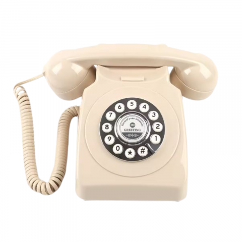 Audio GuestBook - Telefon cu fir, Retro Audio Guestbook, inregistrare voce, 8gb card SD, crem