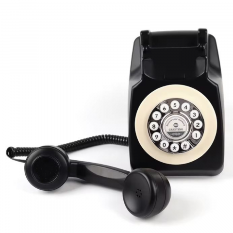 Telefon cu fir, Retro Audio Guestbook, inregistrare voce, 8gb card SD, negru [1]