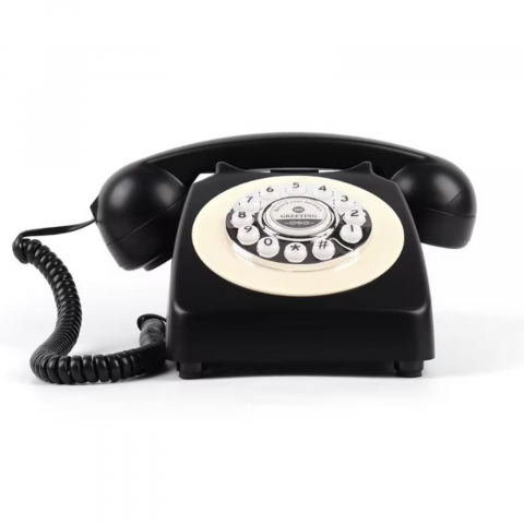 Telefon cu fir, Retro Audio Guestbook, inregistrare voce, 8gb card SD, negru [2]