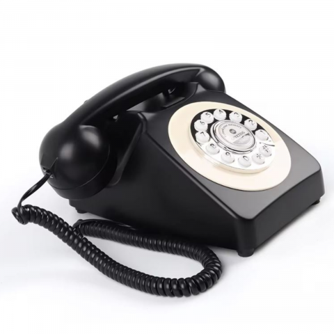 Telefon cu fir, Retro Audio Guestbook, inregistrare voce, 8gb card SD, negru [3]