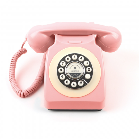 Audio GuestBook - Telefon cu fir, Retro Audio Guestbook, inregistrare voce, 8gb card SD, roz