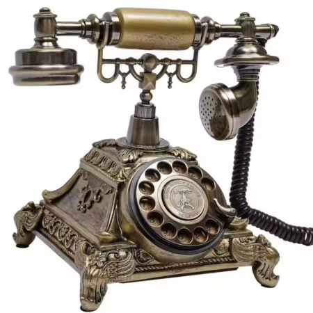 Telefon cu fir, Vintage Audio Guestbook, inregistrare voce, 8gb card SD, bronz [3]