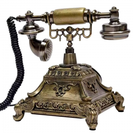 Telefon cu fir, Vintage Audio Guestbook, inregistrare voce, 8gb card SD, bronz [1]