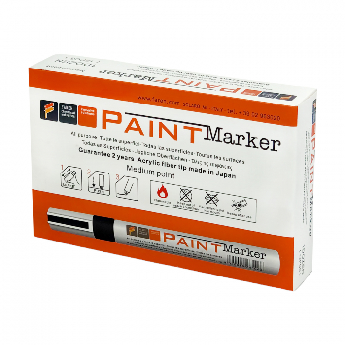 Marker corector universal, vopsea permanenta acrilica neagra, Faren Paint Marker, 7 gr [2]