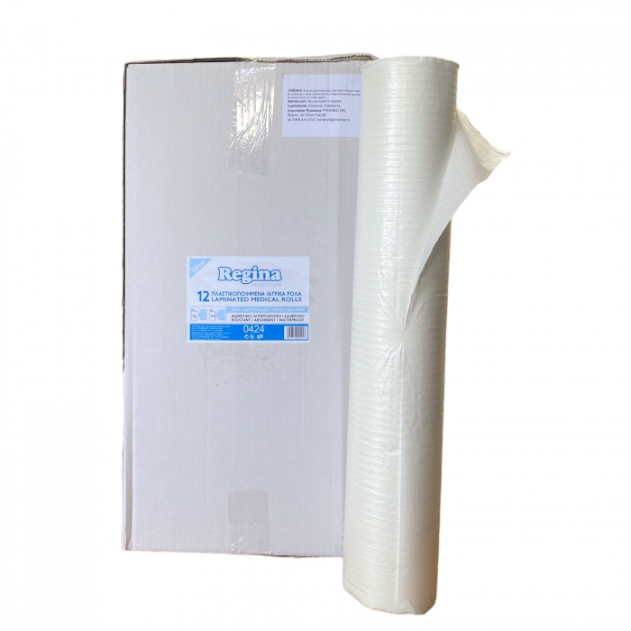 Rola cearceaf hartie laminata cu polietilena pentru pat Regina Grecia 58cm latime x 50m lungime [3]