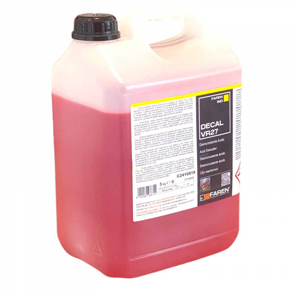 Solutie anticalcar pentru curatare instalatii si centrale termice, Faren Decal VR27, 5 L [3]