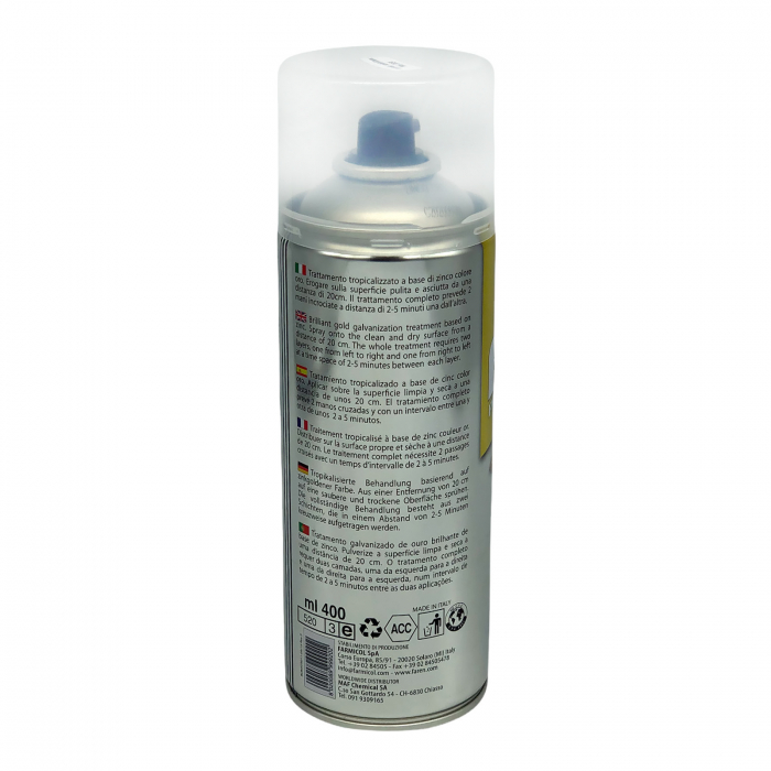 Spray zinc auriu profesional, puritate 98%, Faren F94, 400ml [3]