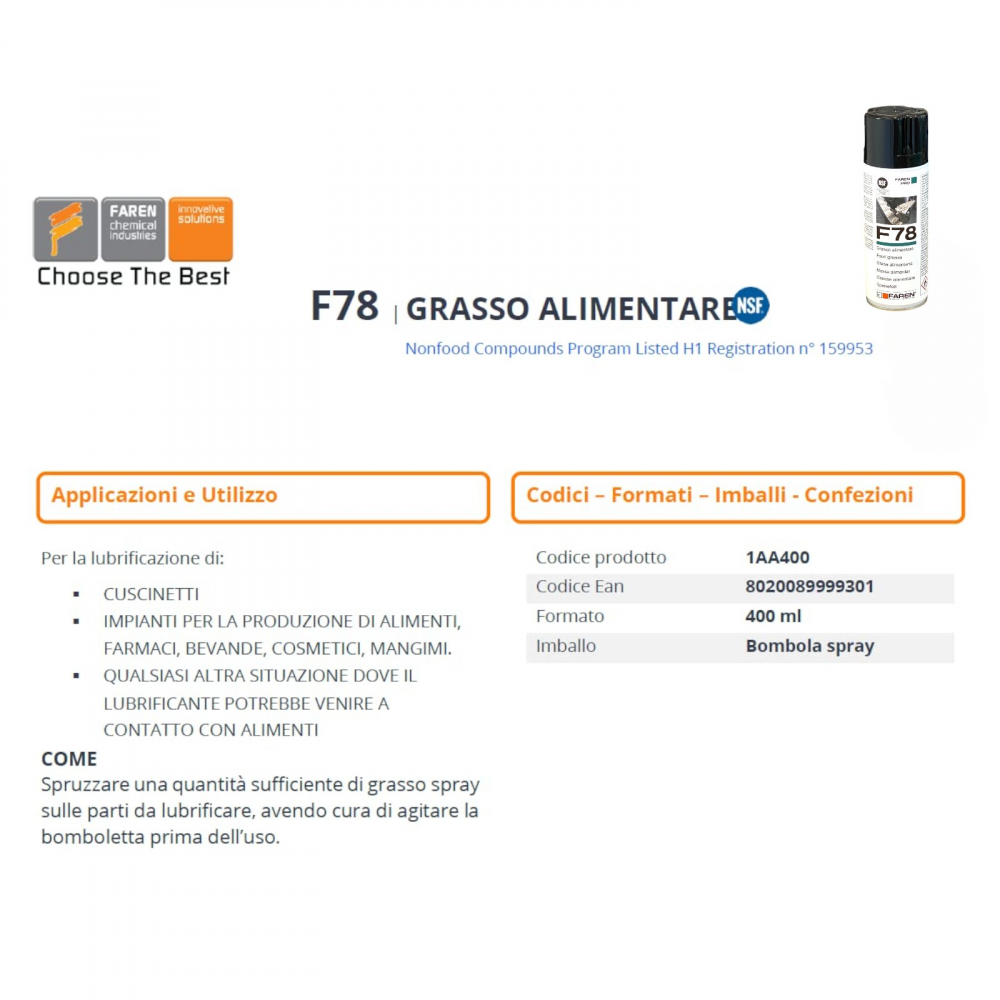 Vaselina spray profesionala pentru uz alimentar, Faren F78, 400ml [5]