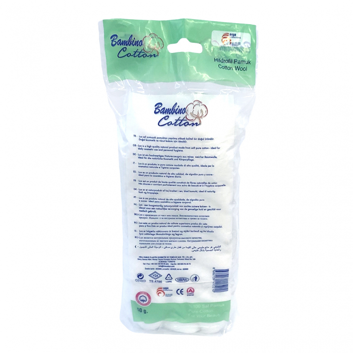 Vata hidrofila din bumbac 100%, Bambino, 50g [3]