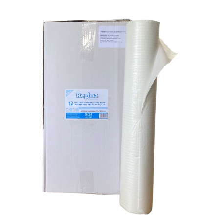 Rola cearceaf hartie laminata cu polietilena pentru pat Regina Grecia 58cm latime x 50m lungime [2]