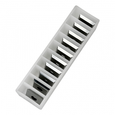 Set 10 placute amovibile cu carbura microgranulata de crom, 4 muchii taietoare, 12 x 12 x 1.5 mm, 35°, Kannenberg [3]