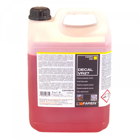 Curatare instalatii si centrale termice - Solutie anticalcar pentru curatare instalatii si centrale termice, Faren Decal VR27, 5 L
