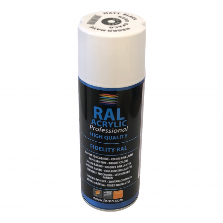 Spray vopsea acrilica 100% profesionala, Faren, Negru Mat, RAL 9005, 400 ml [0]