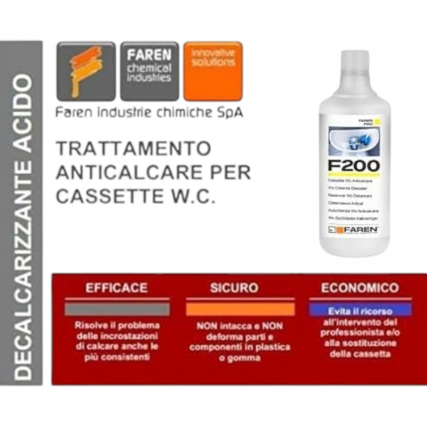 Tratament profesional anticalcar pentru rezervoare WC, Faren F200, 1l [4]