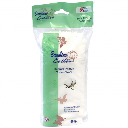 Vata hidrofila din bumbac 100%, Bambino, 50g [0]