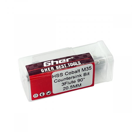 Zencuitor tesitor conic 90°, HSS Cobalt M35, cu coada cilindrica, Ø20.5 mm, Gher [3]