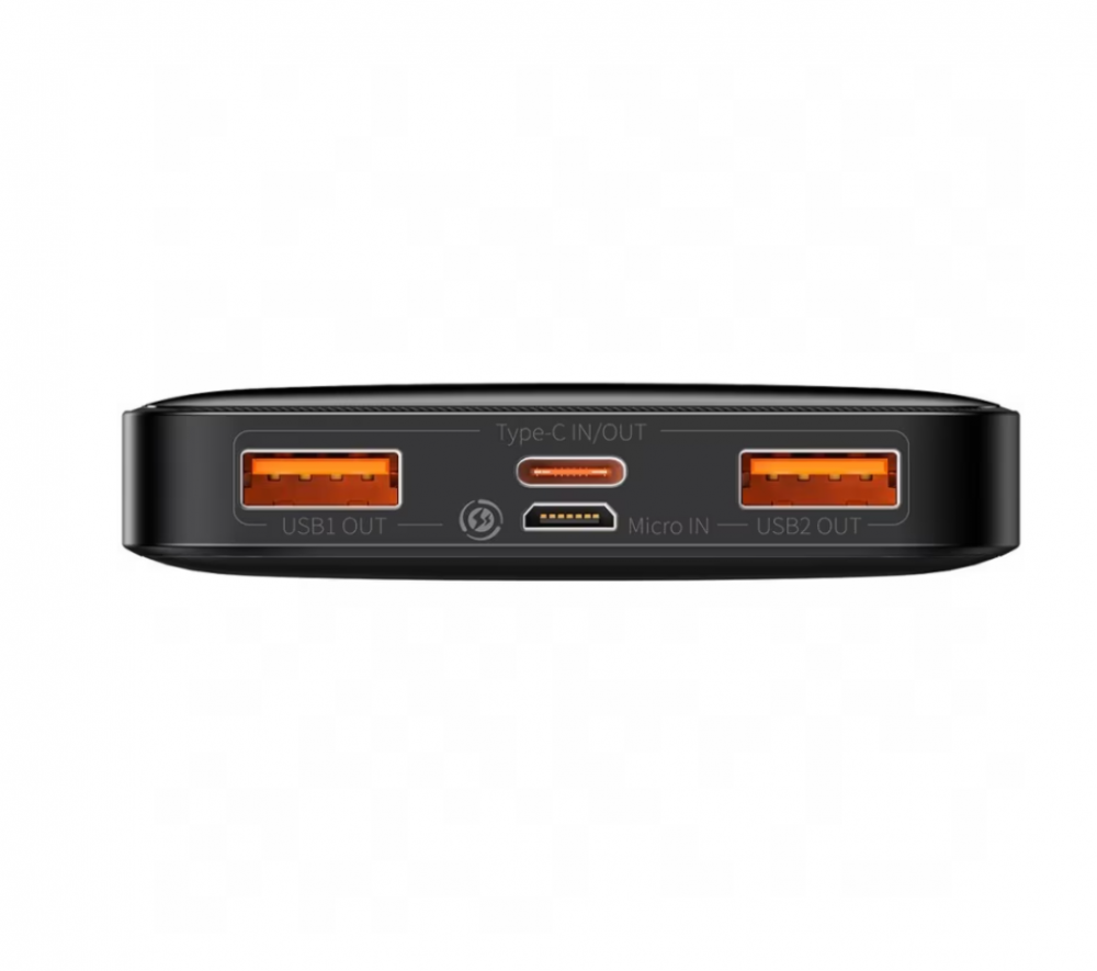 Acumulator extern Baseus Bipow Fast Charge, 10.000 mAh, 20W, 2x USB-A, 1x USB-C PD, cablu USB-A la microUSB inclus, Negru [4]