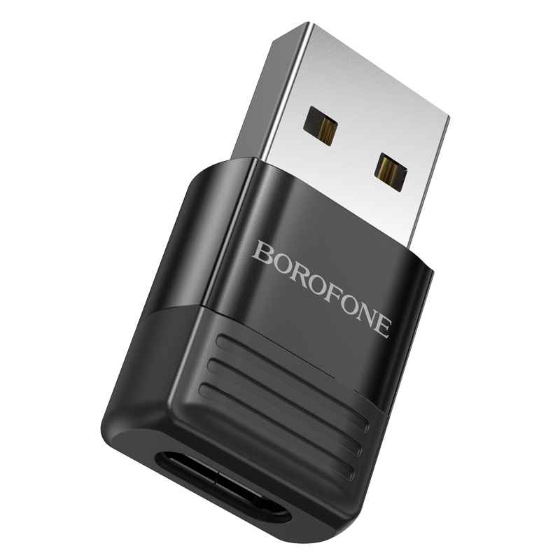 Adaptor OTG USB 2.0 la USB-C, Borofone V18, USB Type C, USB-A, negru [8]