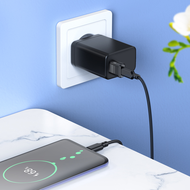 Adaptor OTG USB 2.0 la USB-C, Borofone V18, USB Type C, USB-A, negru [2]