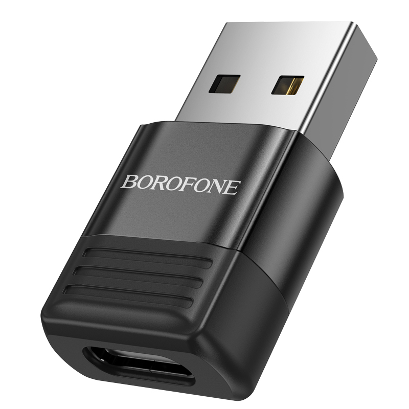 Adaptor OTG USB 2.0 la USB-C, Borofone V18, USB Type C, USB-A, negru [5]