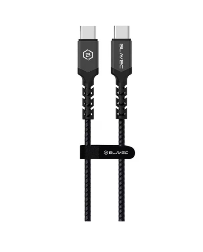 Cablu Date Si Incarcare Blavec Raptor 100W 5A, Usb-C La Usb-C, Super Rezistent, 2M, Textil, Negru [1]