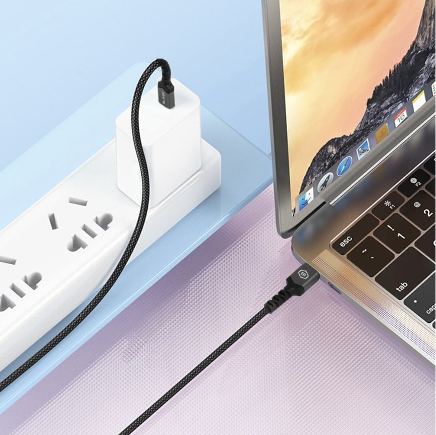 Cablu Date Si Incarcare Blavec Raptor 100W 5A, Usb-C La Usb-C, Super Rezistent, 2M, Textil, Negru [5]