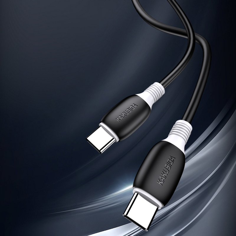 Cablu Date si Incarcare Type-C la Type-C KakuSiga 1 m, PD 60W, Negru [2]