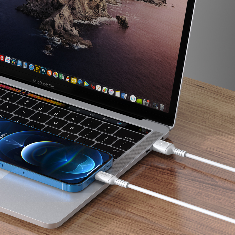 Cablu Date si Incarcare USB la Lightning KakuSiga 1 m, 2.4 A, Alb [3]