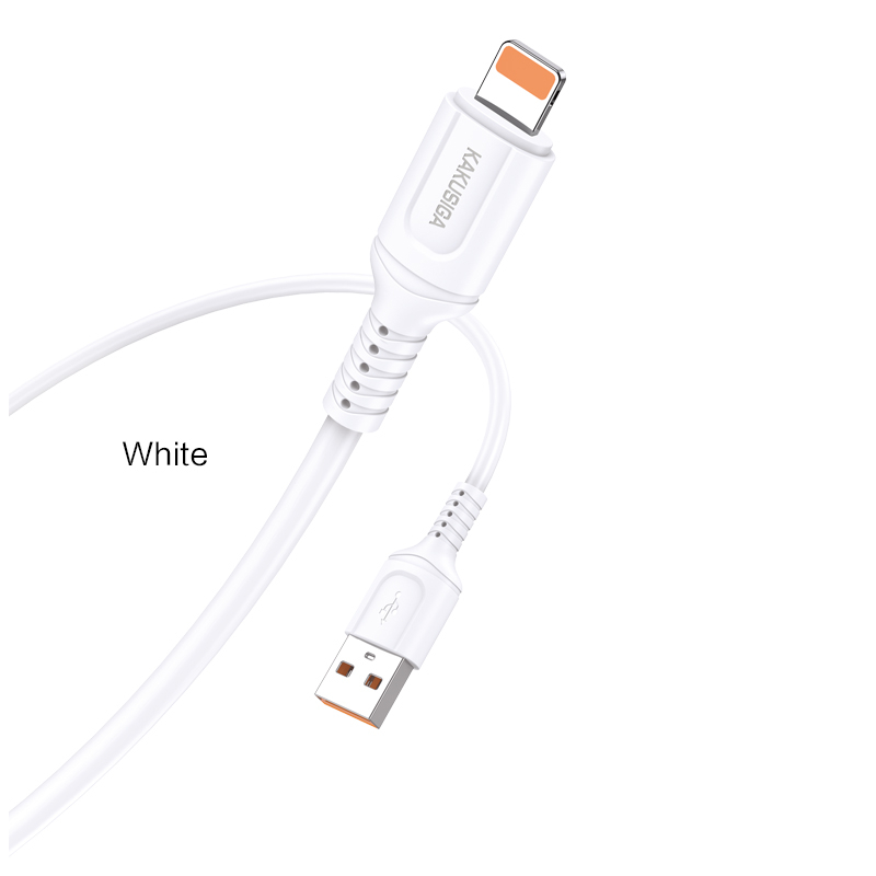 Cablu Date si Incarcare USB la Lightning KakuSiga 1 m, 2.4 A, Alb [1]