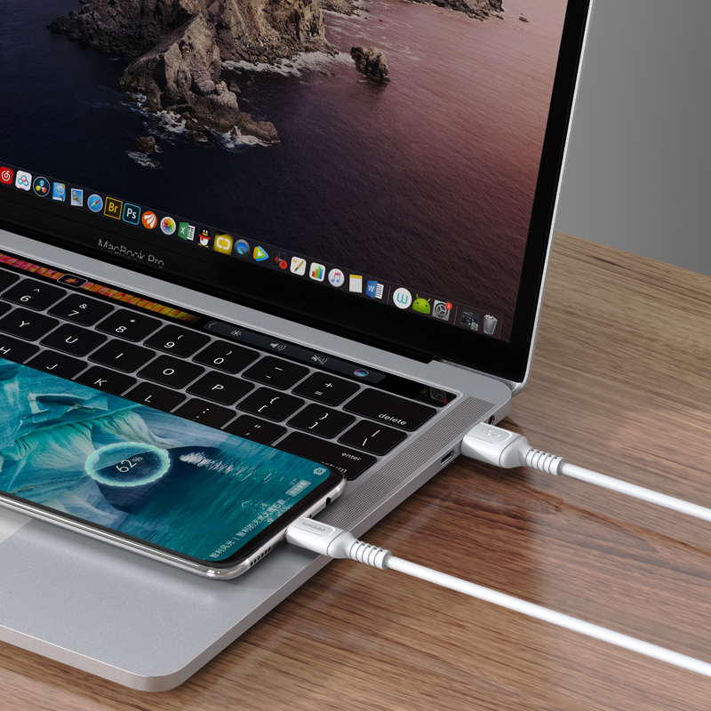 Cablu Date si Incarcare USB la Micro USB KakuSiga 1 m, 2.4 A, Alb [3]