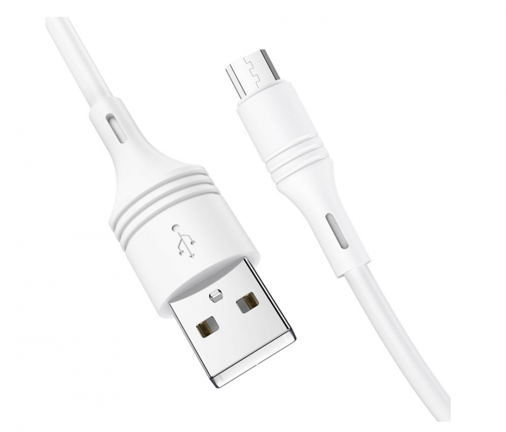 Cablu Date si Incarcare USB la MicroUSB Borofone BX43 CoolJoy, 1 m, 2.4A, Alb [3]