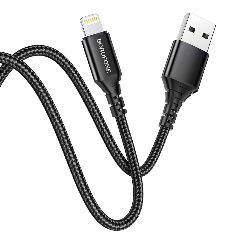 Cablu Date si Incarcare USB la tip Lightning Borofone BX54 Ultra bright, 1 m, 2.4A, Negru [5]