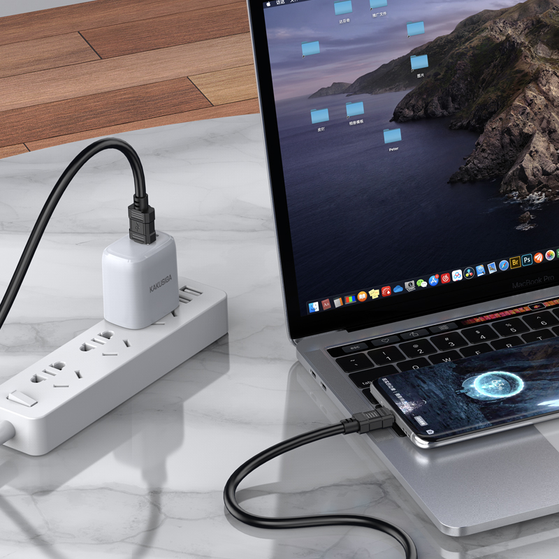 Cablu Date si Incarcare USB la Type-C KakuSiga 1 m, 3A, Alb [3]