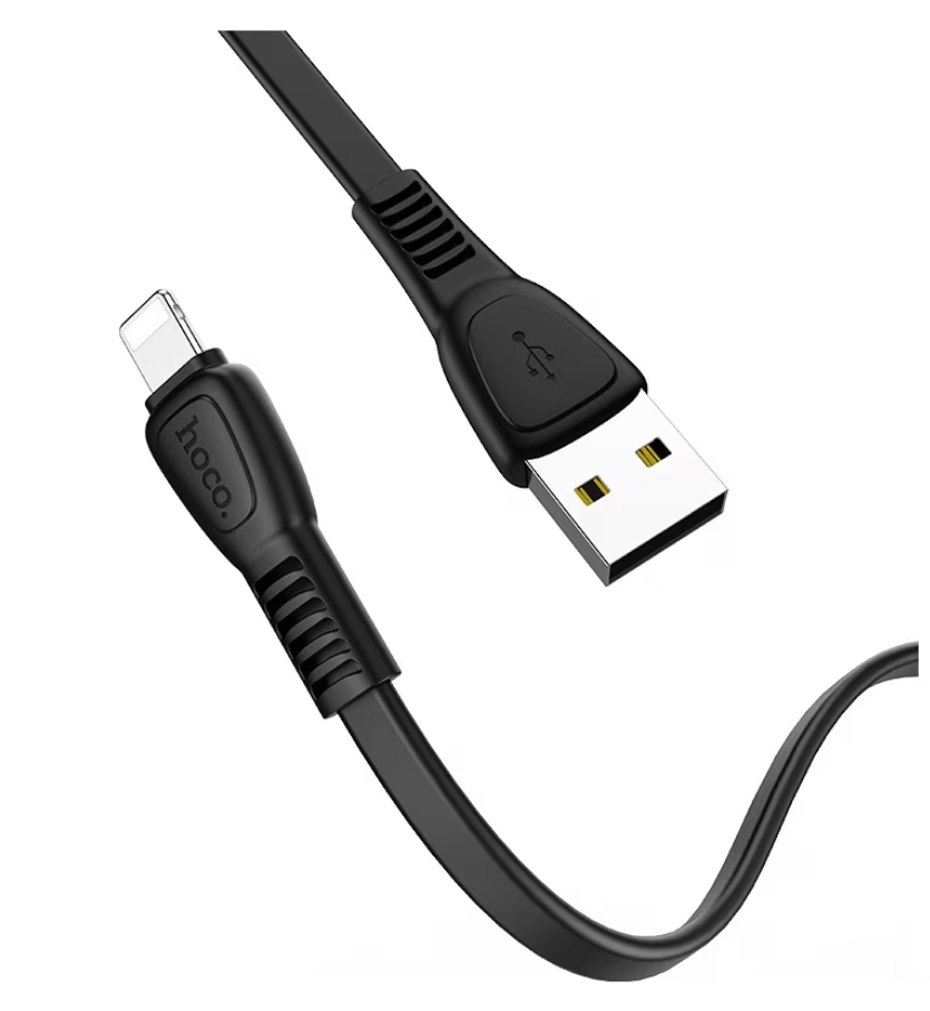 Cablu date si incarcare USB tip Lightning HOCO X40 Noah, 1 m, 2.4A,  Negru [2]