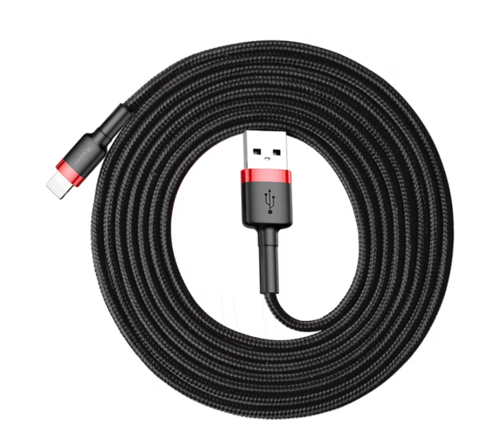 Cablu Date si Incarcare Baseus, Cafule CALKLF-C19, USB la tip Lightning, 1.5A, 2m, Negru - Rosu [4]