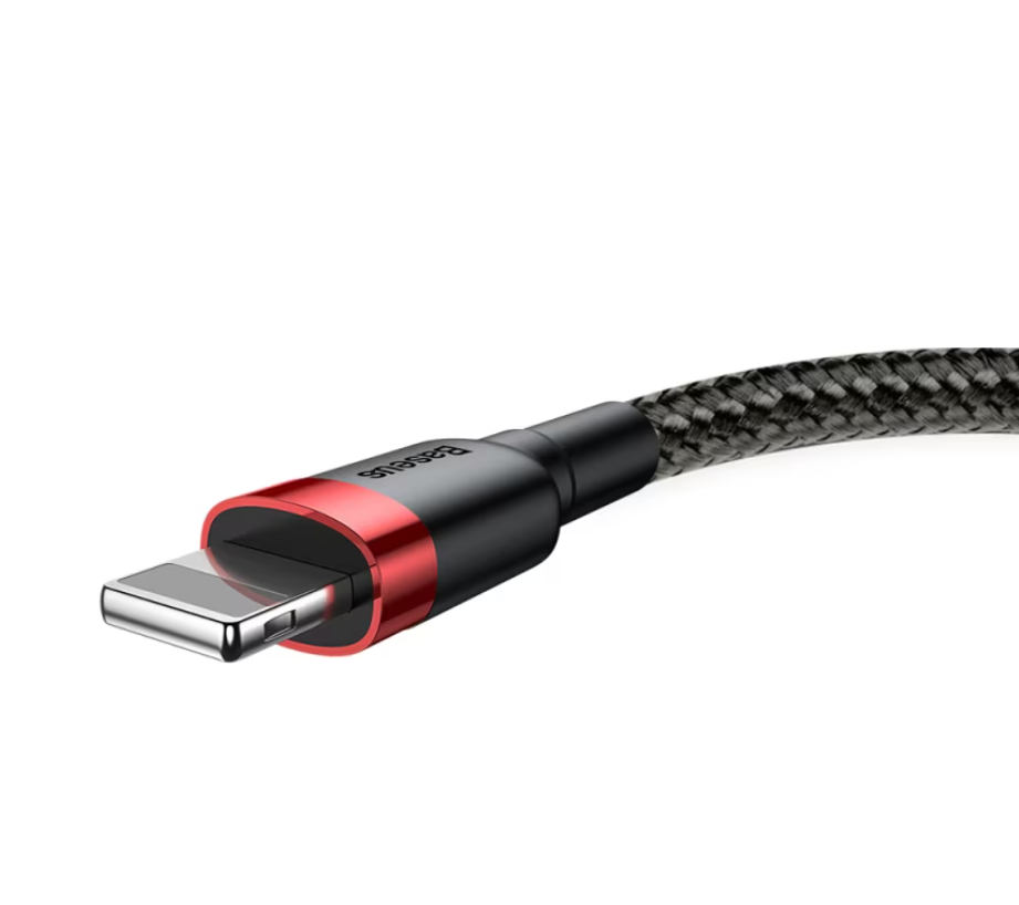 Cablu Date si Incarcare Baseus, Cafule CALKLF-C19, USB la tip Lightning, 1.5A, 2m, Negru - Rosu [2]