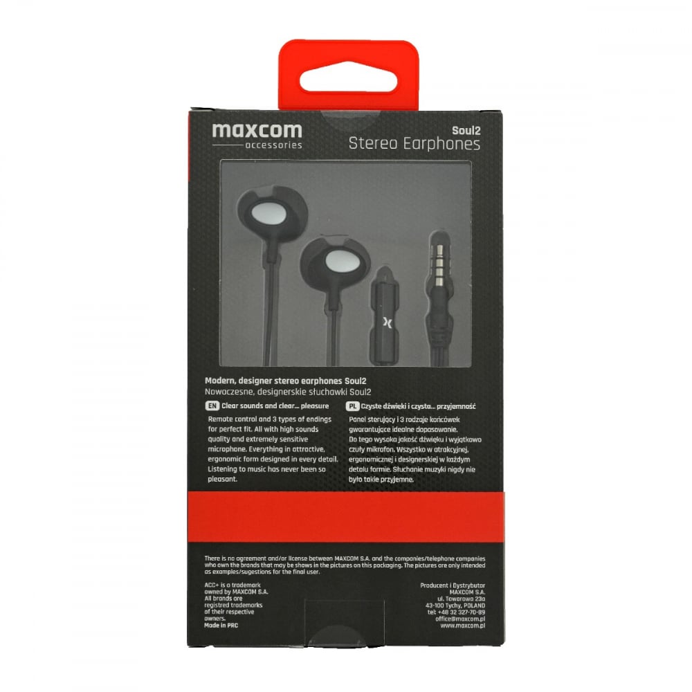 Casti audio MaxCom Soul 2, In-Ear, Jack 3.5mm, Negru [3]