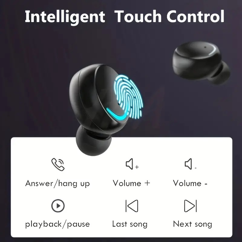 Casti Bluetooth Wireless 5.1 Stereo Gaming BTH-F9-5 TWS, Sport, Muzica, Baterie externa 1300 mAh, negru [3]