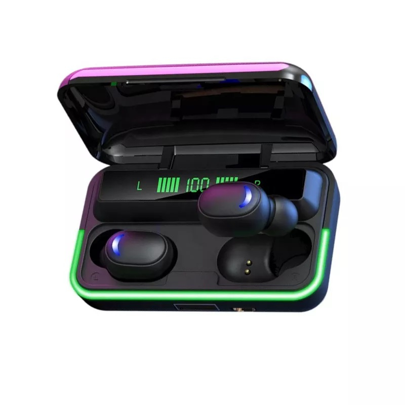 Casti Bluetooth Wireless 5.3 Stereo Gaming E10 TWS, Sport, Muzica, Baterie externa 1200 mAh, negru [1]