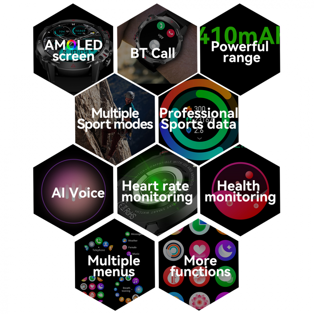 Ceas Smartwatch Blavec Smartwatch M07 RAPTOR HD Amoled Negru [6]