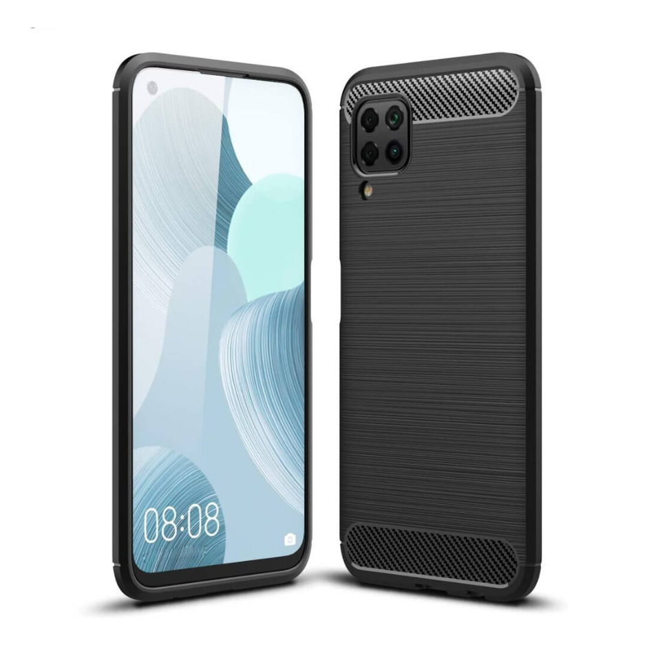 Husa cu Textura Fibra de Carbon, pentru Huawei P40 Lite / Nova 7i / Nova 6 SE, Negru [1]