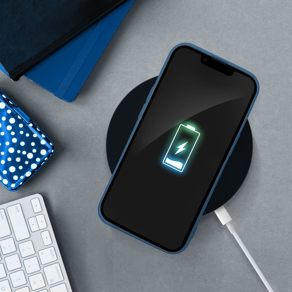 Husa Forcell Lite Silicone Soft, Compatibila Cu iPhone 14 Pro Max, Interior Alcantara, Albastru [3]