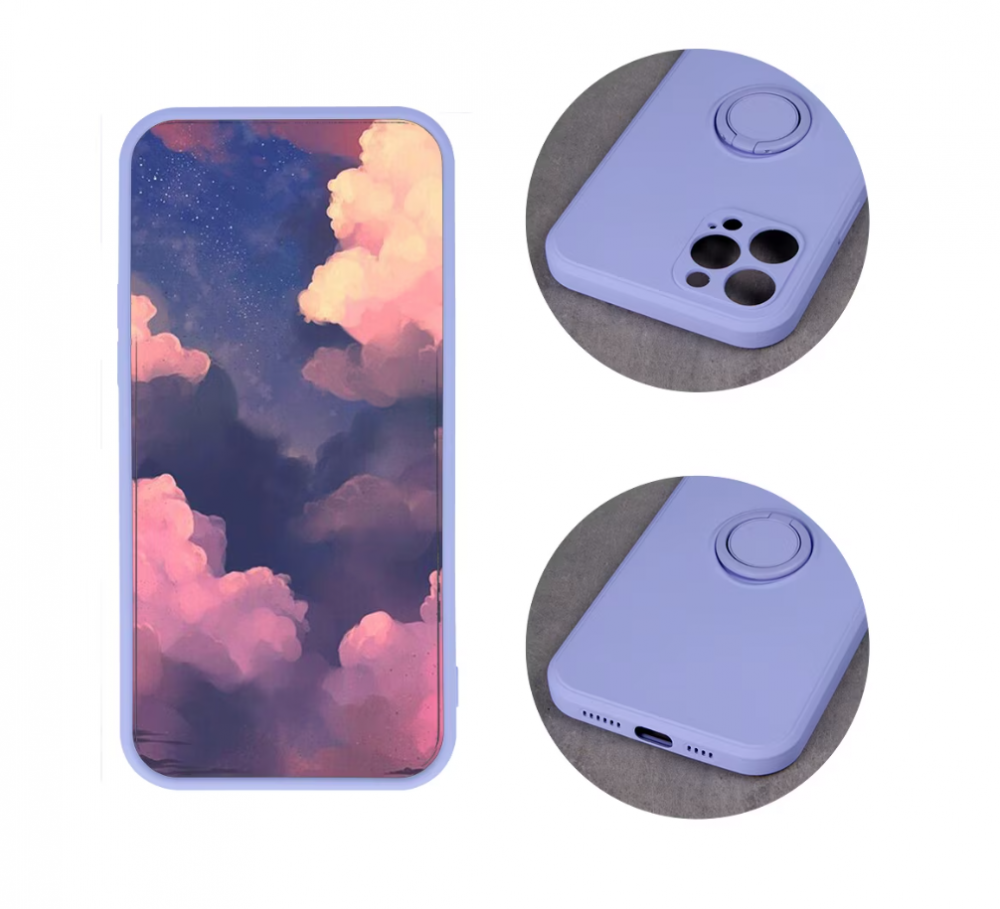 Husa Spate Ring Compatibila Cu Samsung Galaxy A03S, Violet [3]