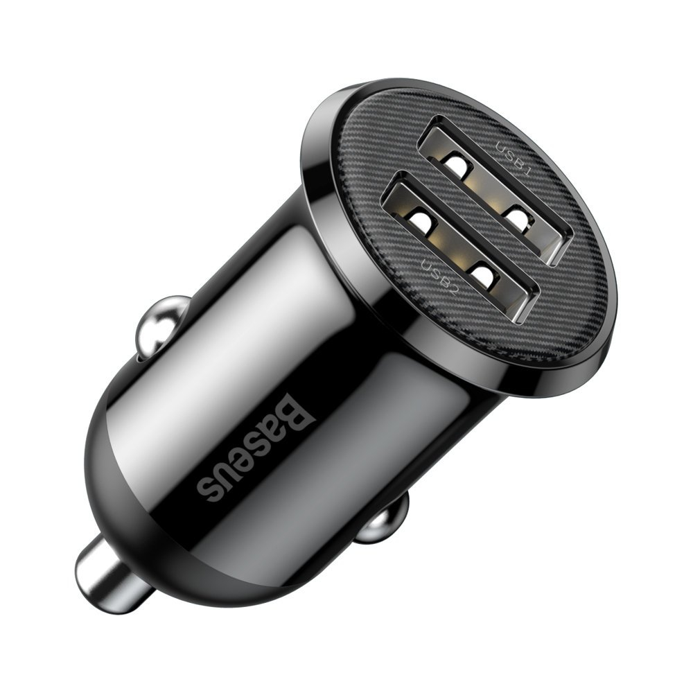 Incarcator auto Baseus CCALLP-01 Grain Pro, 2xUSB, 24W, 4.8A, Negru [1]
